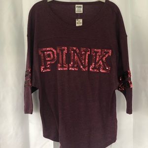 PINK oversized football tee! NWT